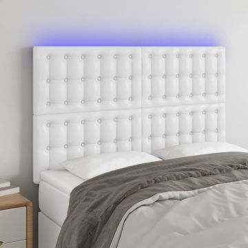 vidaXL Galvūgalis su LED, baltos spalvos, 144x5x118/128 cm