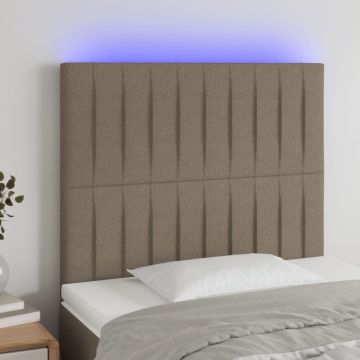 vidaXL Galvūgalis su LED, taupe spalvos, 100x5x118/128cm, audinys