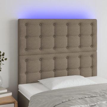 vidaXL Galvūgalis su LED, taupe spalvos, 100x5x118/128cm, audinys