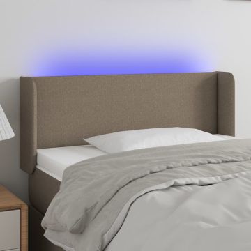 vidaXL Galvūgalis su LED, taupe spalvos, 83x16x78/88cm, audinys