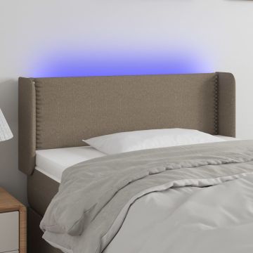 vidaXL Galvūgalis su LED, taupe spalvos, 93x16x78/88cm, audinys