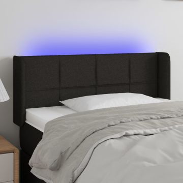 vidaXL Galvūgalis su LED, juodos spalvos, 93x16x78/88cm, audinys