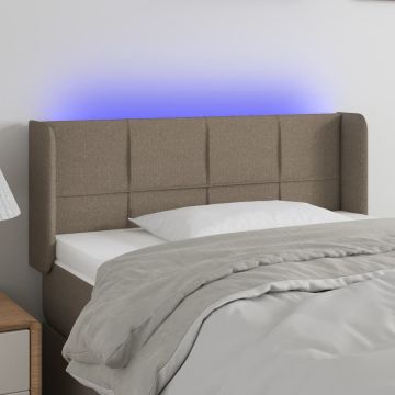 vidaXL Galvūgalis su LED, taupe spalvos, 103x16x78/88cm, audinys