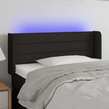 vidaXL Galvūgalis su LED, juodos spalvos, 103x16x78/88cm, audinys