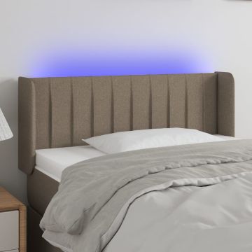 vidaXL Galvūgalis su LED, taupe spalvos, 93x16x78/88cm, audinys