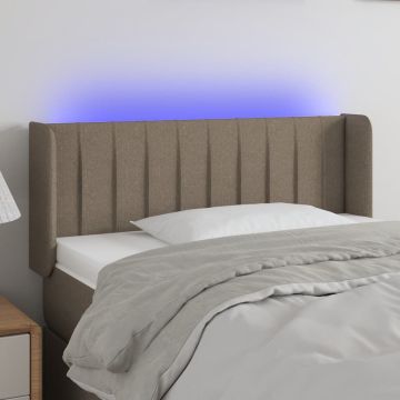 vidaXL Galvūgalis su LED, taupe spalvos, 103x16x78/88cm, audinys