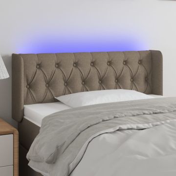vidaXL Galvūgalis su LED, taupe spalvos, 103x16x78/88cm, audinys