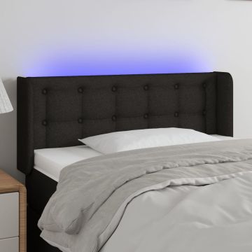 vidaXL Galvūgalis su LED, juodos spalvos, 83x16x78/88cm, audinys