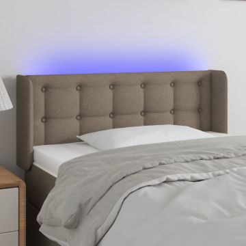 vidaXL Galvūgalis su LED, taupe spalvos, 83x16x78/88cm, audinys