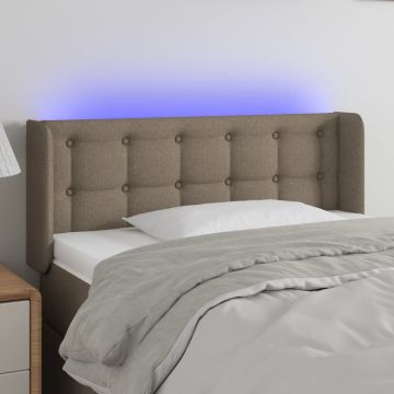 vidaXL Galvūgalis su LED, taupe spalvos, 103x16x78/88cm, audinys