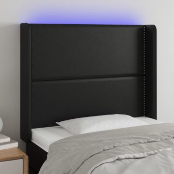 vidaXL Galvūgalis su LED, juodos spalvos, 103x16x118/128 cm
