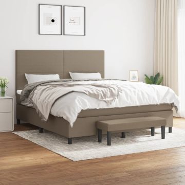 vidaXL Lova su spyruoklėmis ir čiužiniu, taupe, 180x200 cm, audinys