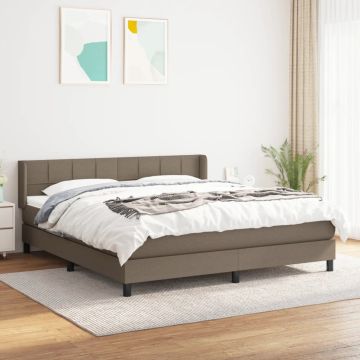 vidaXL Lova su spyruoklėmis ir čiužiniu, taupe, 180x200 cm, audinys