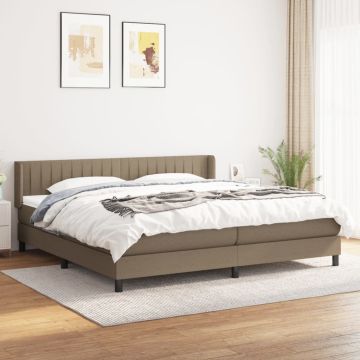 vidaXL Lova su spyruoklėmis ir čiužiniu, taupe, 200x200 cm, audinys