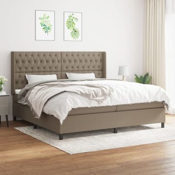 vidaXL Lova su spyruoklėmis ir čiužiniu, taupe, 200x200 cm, audinys
