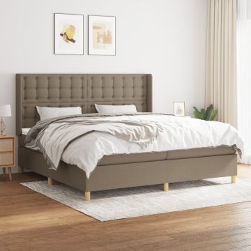 vidaXL Lova su spyruoklėmis ir čiužiniu, taupe, 200x200 cm, audinys