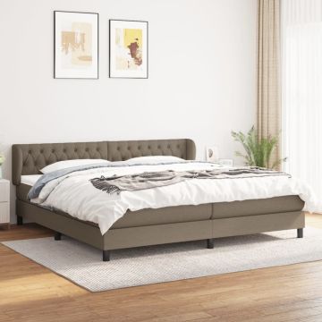vidaXL Lova su spyruoklėmis ir čiužiniu, taupe, 200x200 cm, audinys