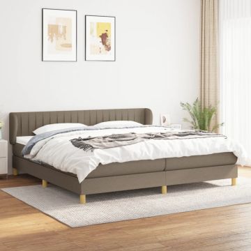 vidaXL Lova su spyruoklėmis ir čiužiniu, taupe, 200x200 cm, audinys