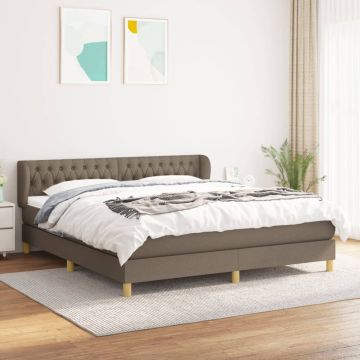 vidaXL Lova su spyruoklėmis ir čiužiniu, taupe, 180x200 cm, audinys
