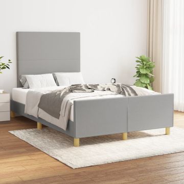 vidaXL Lovos rėmas be čiužinio, šviesiai pilkas, 120x200cm, audinys