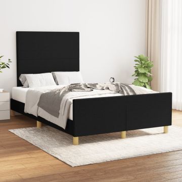 vidaXL Lovos rėmas be čiužinio, juodos spalvos, 120x200cm, audinys