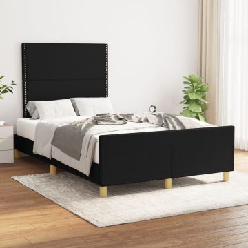 vidaXL Lovos rėmas be čiužinio, juodos spalvos, 120x200cm, audinys