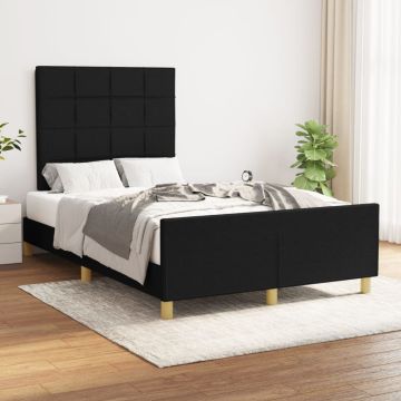 vidaXL Lovos rėmas be čiužinio, juodos spalvos, 120x200cm, audinys