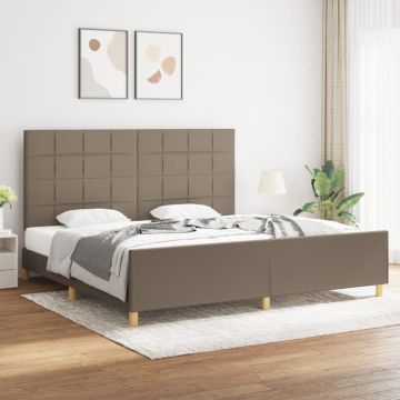 vidaXL Lovos rėmas be čiužinio, taupe spalvos, 200x200cm, audinys