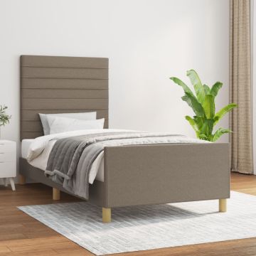 vidaXL Lovos rėmas be čiužinio, taupe, 90x190 cm, audinys