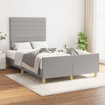 vidaXL Lovos rėmas be čiužinio, šviesiai pilkas, 120x200cm, audinys