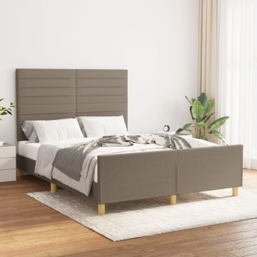 vidaXL Lovos rėmas be čiužinio, taupe spalvos, 140x200cm, audinys