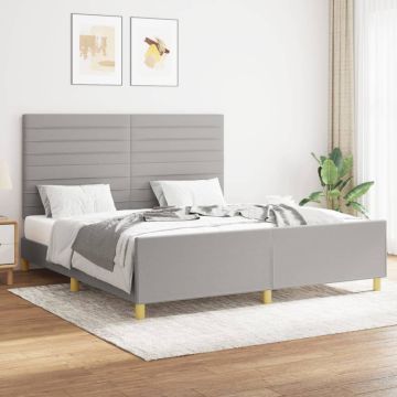 vidaXL Lovos rėmas be čiužinio, šviesiai pilkas, 160x200cm, audinys