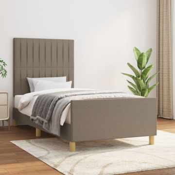 vidaXL Lovos rėmas be čiužinio, taupe, 90x190 cm, audinys