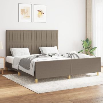 vidaXL Lovos rėmas be čiužinio, taupe spalvos, 160x200cm, audinys