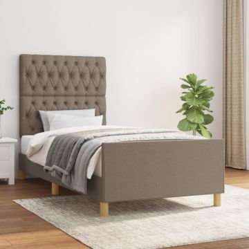 vidaXL Lovos rėmas be čiužinio, taupe, 90x190 cm, audinys