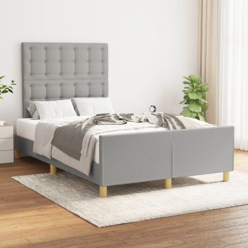 vidaXL Lovos rėmas be čiužinio, šviesiai pilkas, 120x200cm, audinys