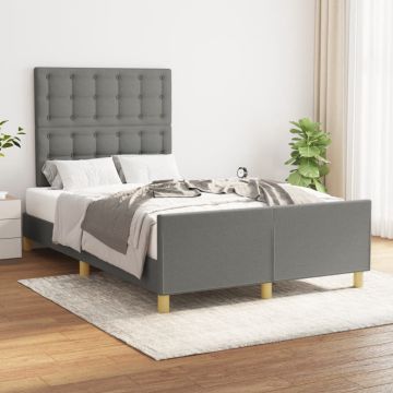 vidaXL Lovos rėmas be čiužinio, tamsiai pilkas, 120x200cm, audinys