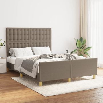 vidaXL Lovos rėmas be čiužinio, taupe spalvos, 140x190cm, audinys