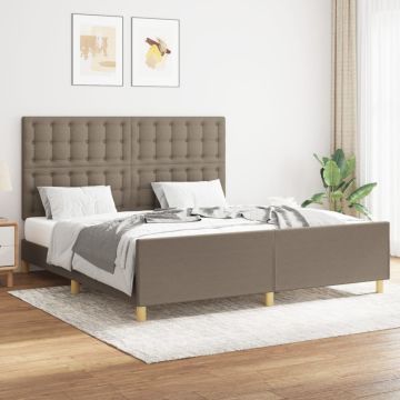 vidaXL Lovos rėmas be čiužinio, taupe spalvos, 160x200cm, audinys
