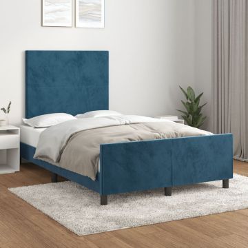 vidaXL Lovos rėmas be čiužinio tamsiai mėlynas 120x200 cm aksomas