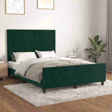 vidaXL Lovos rėmas be čiužinio tamsiai žalias 140x190 cm aksomas