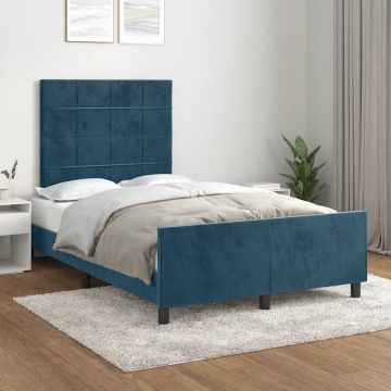 vidaXL Lovos rėmas be čiužinio tamsiai mėlynas 120x200 cm aksomas