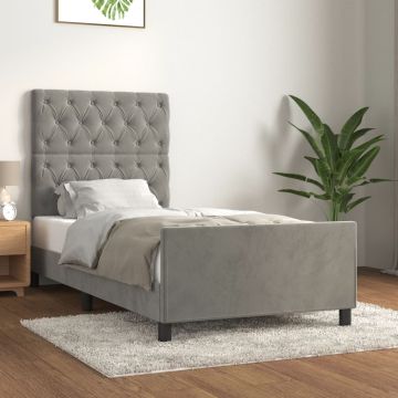 vidaXL Lovos rėmas be čiužinio, šviesiai pilkas, 80x200cm, aksomas