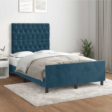 vidaXL Lovos rėmas be čiužinio tamsiai mėlynas 120x200 cm aksomas