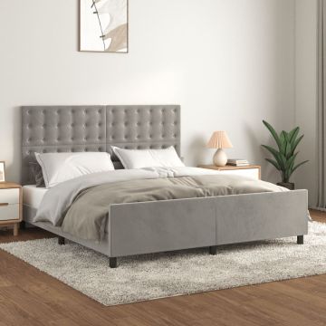 vidaXL Lovos rėmas be čiužinio, šviesiai pilkas, 160x200cm, aksomas