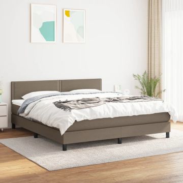 vidaXL Lova su spyruoklėmis ir čiužiniu, taupe, 180x200 cm, audinys