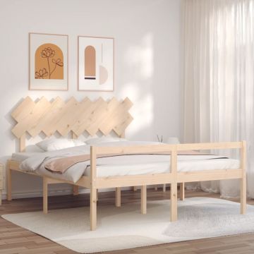 vidaXL Lova senjorams su galvūgaliu, 160x200 cm, medienos masyvas