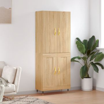 vidaXL Komoda, sonoma ąžuolo spalvos, 69,5x34x180cm, apdirbta mediena