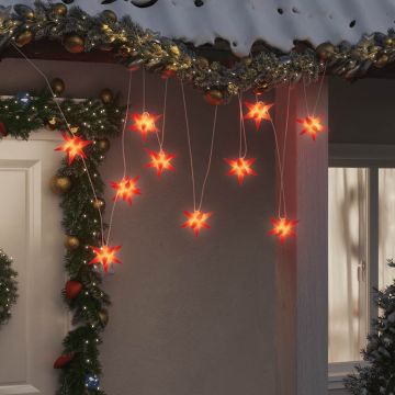 vidaXL Kalėdinis šviestuvas, raudonos spalvos, 10cm, 10 LED lempučių