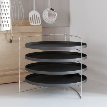 vidaXL Picos keptuvės su stovu, 4vnt., 28cm skersmens, plienas